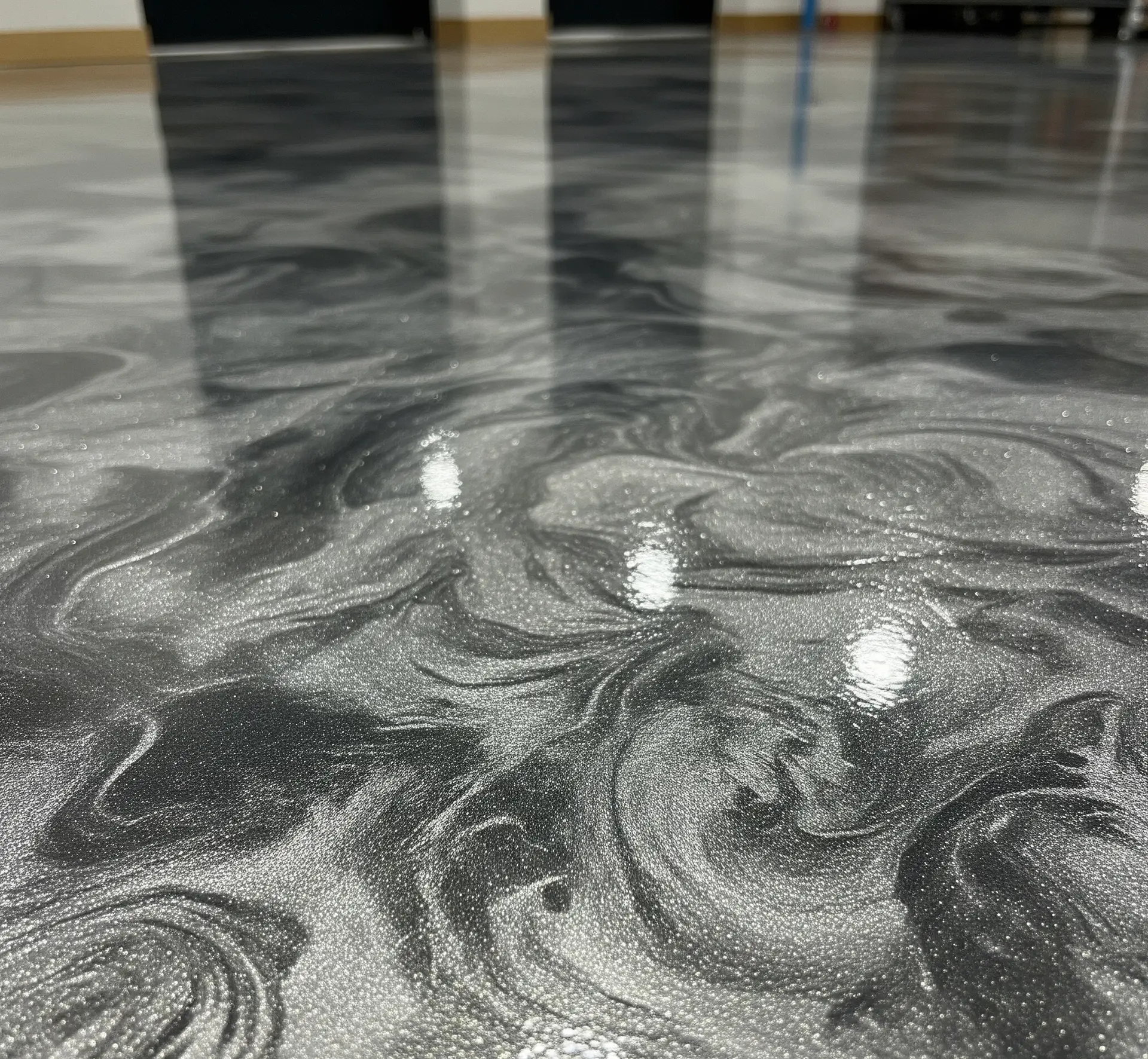 Metallic Epoxy in Covington, Kentucky - Metallic epoxy flooring - Queen City Surface Coatings decorative metallic system