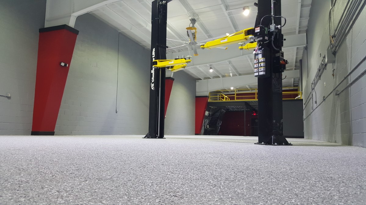 Heavy-duty warehouse flooring with industrial concrete coating